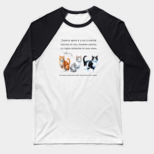 Experts agree if a cat is making biscuits on you - funny watercolour cat design Baseball T-Shirt